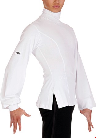 DSI Mens Adrian Latin Dance Shirt 4036-White Crepe