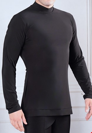 Dance America Mens Simple Turtleneck Tunic without Trunks MS6A-Black