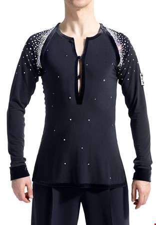 PopconAtelier Buttoned Latin Performance Shirt MTC-101-Black