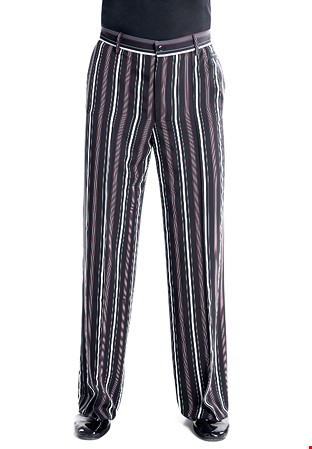 Victoria Blitz Mens Pinstripe Trousers UOMO002-Black Pinstripe w/ Red Line