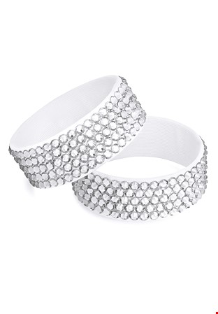 BeSparkled Crystal 5 Row Rhinestone White Bracelet (Single)-Crystal