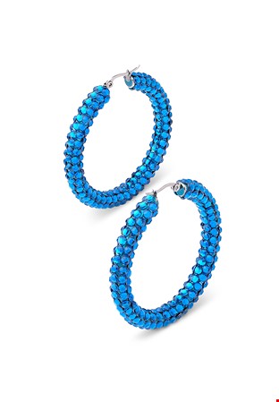 Euphoric Shine Hoop Earrings HE/L PE-Capri Blue