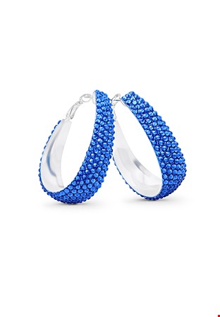 Oval Hoop Earring-Sapphire