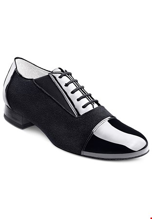 2HB Mens Ballroom Shoes 72004M-Black Patent / Black Suede