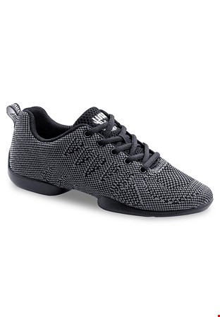 Anna Kern 150 Ladies Dance Sneakers-Black/Grey Knit