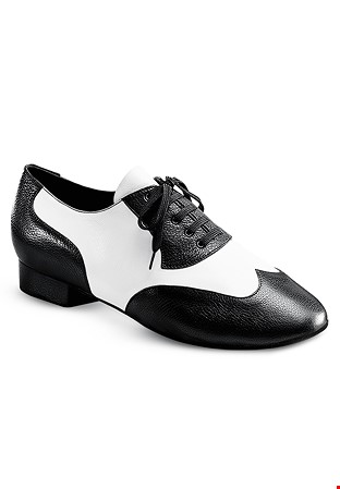 Dance Naturals Bucintoro Mens Ballroom Shoes Art. 12-Black & White Leather