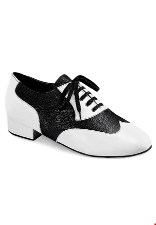 Dance Naturals Bucintoro Mens Ballroom Shoes Art. 12-White & Black Leather