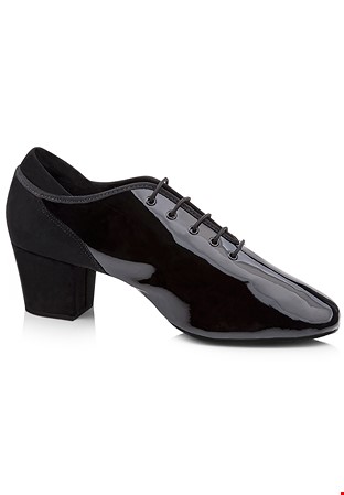 Freed of London Artem Latin Shoes-Black Patent/Black Nubuck