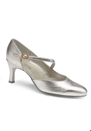 Freed of London Foxtrot Social Dance Shoes-Silver Leather