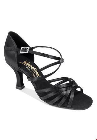 International Dance Shoes IDS Flavia -Black Satin