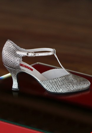 Paoul 614 Charleston Dance Shoes-Silver Mini Tejus / Silver Kid