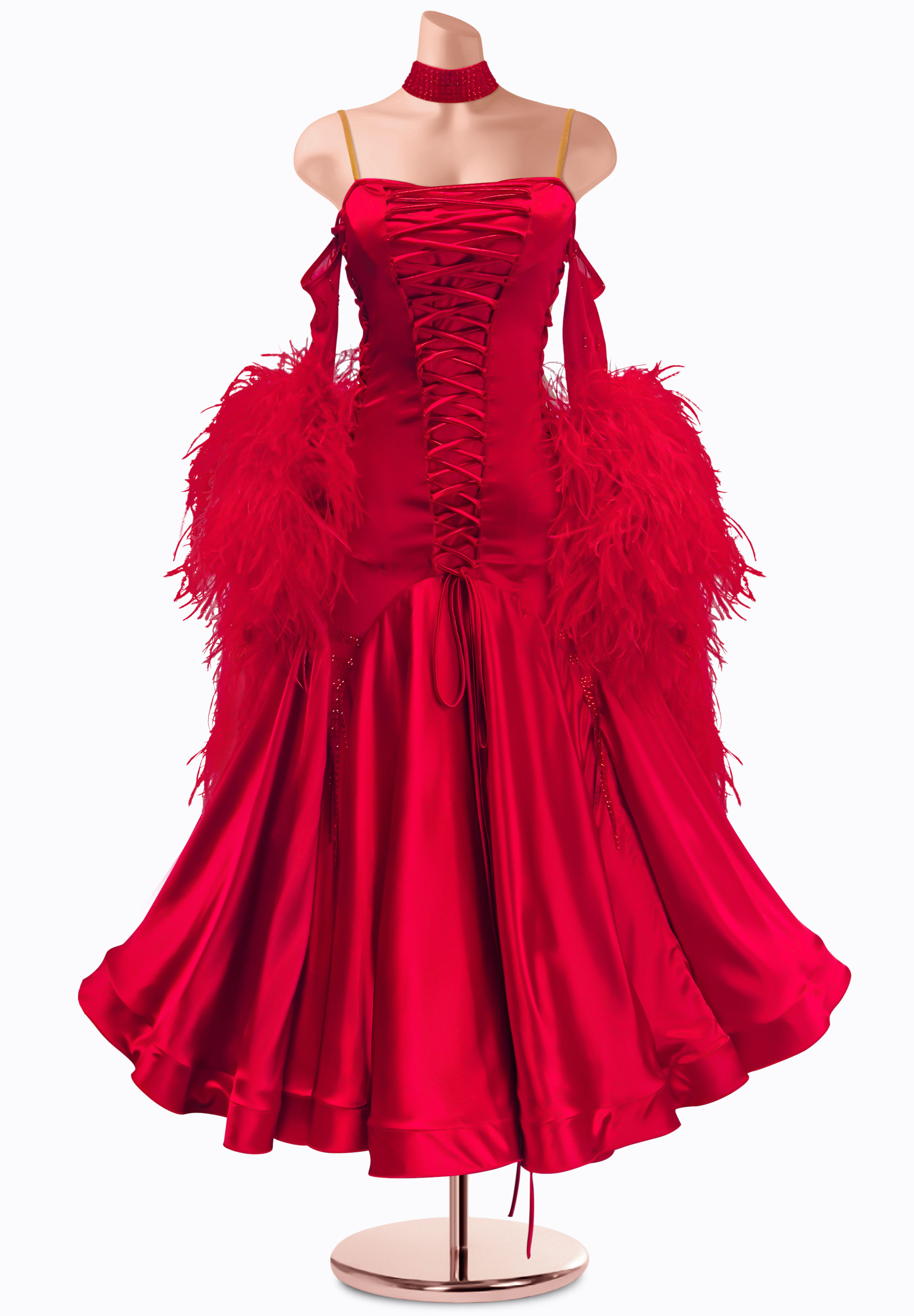Crimson Corset Ballroom Gown AM-B3475