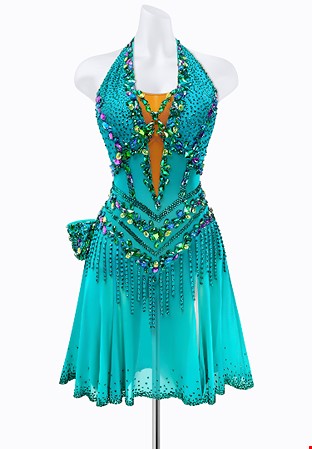 Jungle Crystal Latin Dress AM-L3734