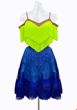 Jagged Neon Latin Dress AM-L3767