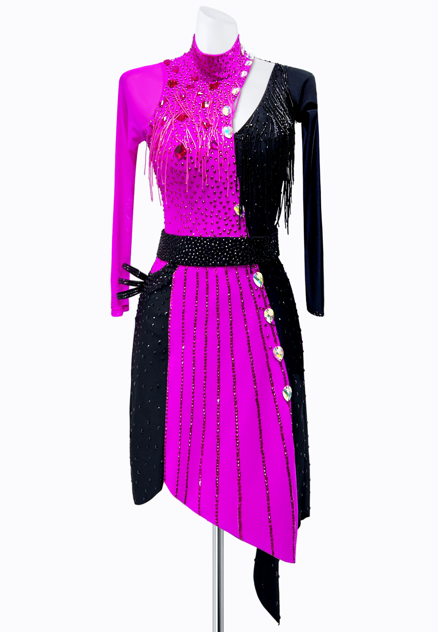 Abstract Fringe Latin Dress AM-L3661