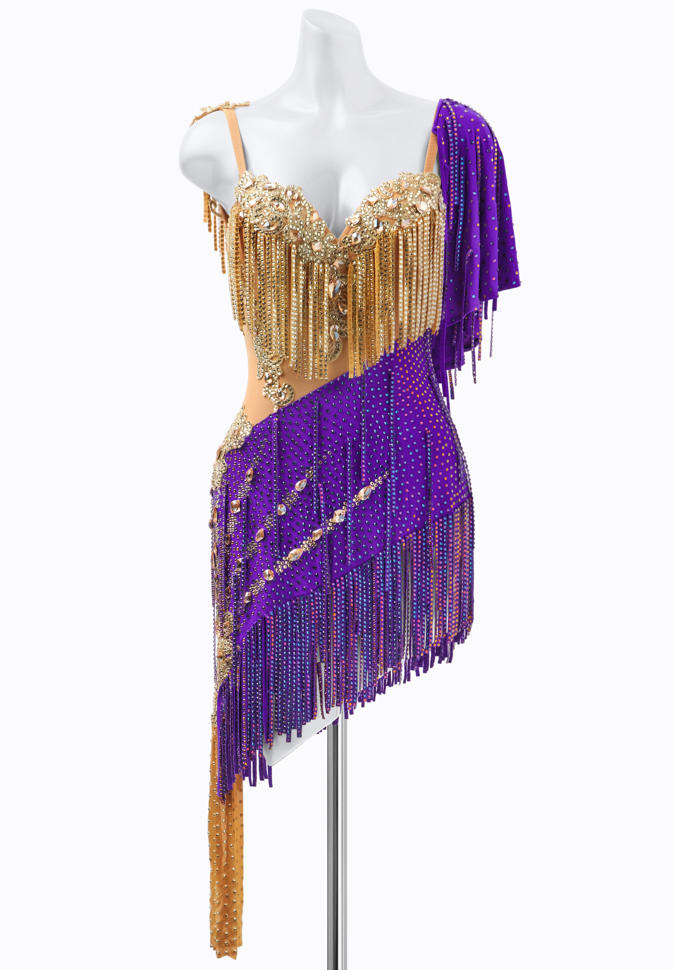 Amethyst Fringe Latin Dress PR-L225078