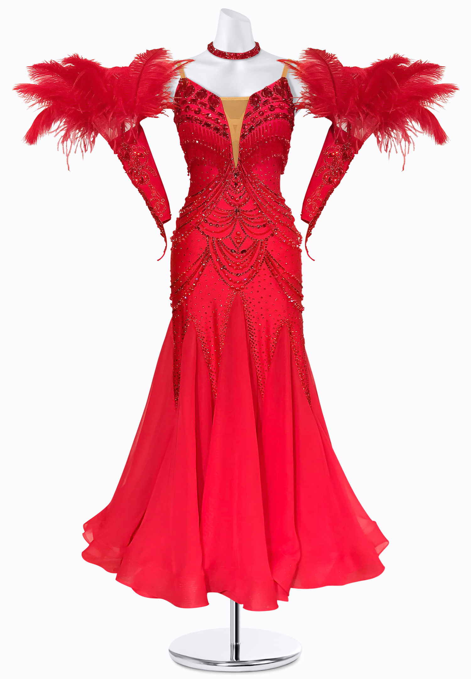 Crimson Swag Ballroom Gown BS-B250043