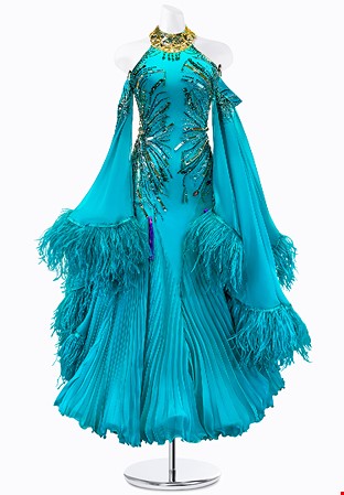 Pleated Lagoon Ballroom Gown PR-B240016