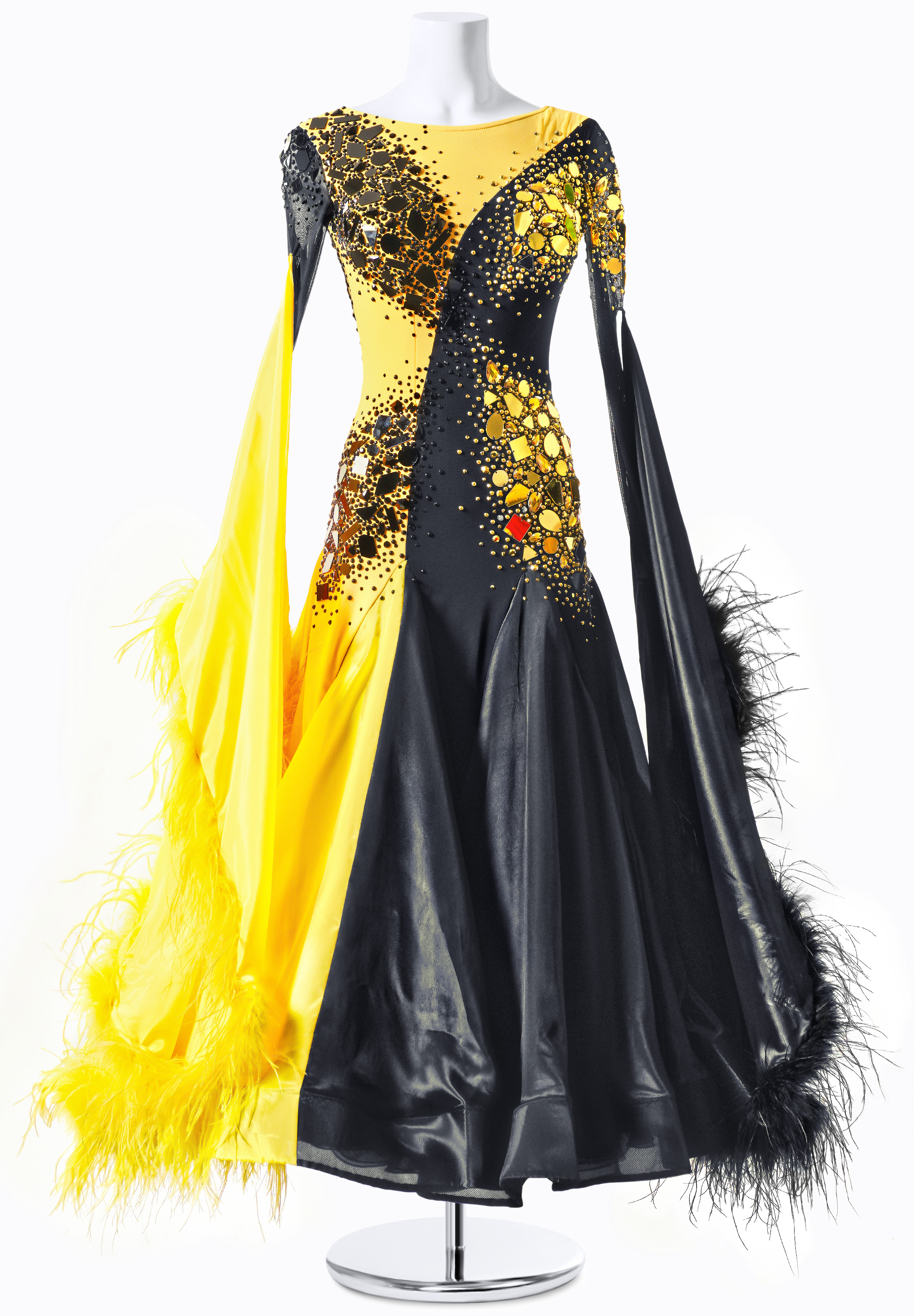 Bold Contrast Full Length Dance Gown MF-B0058