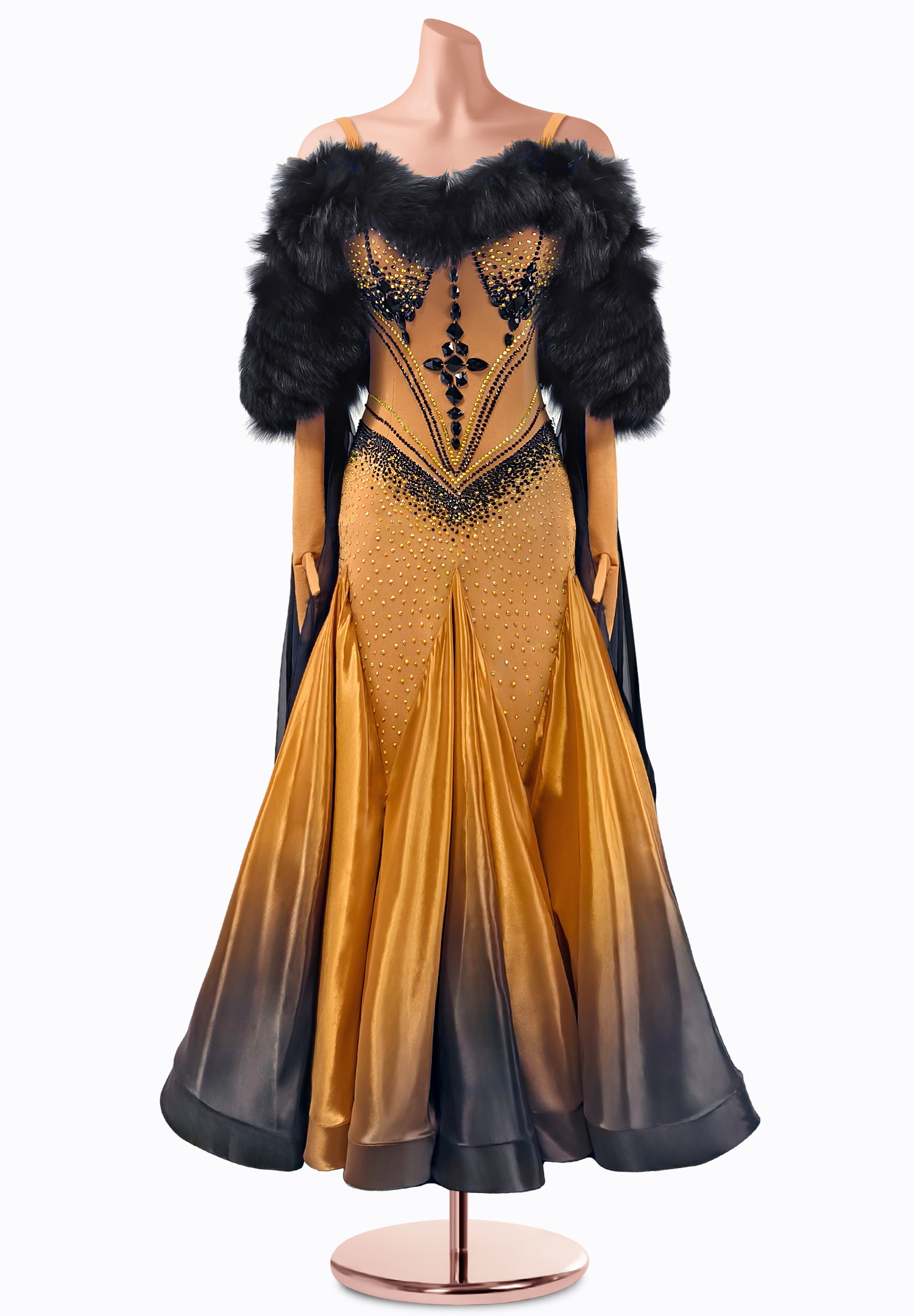 Bronze Smoke Ballroom Gown AM-B3465
