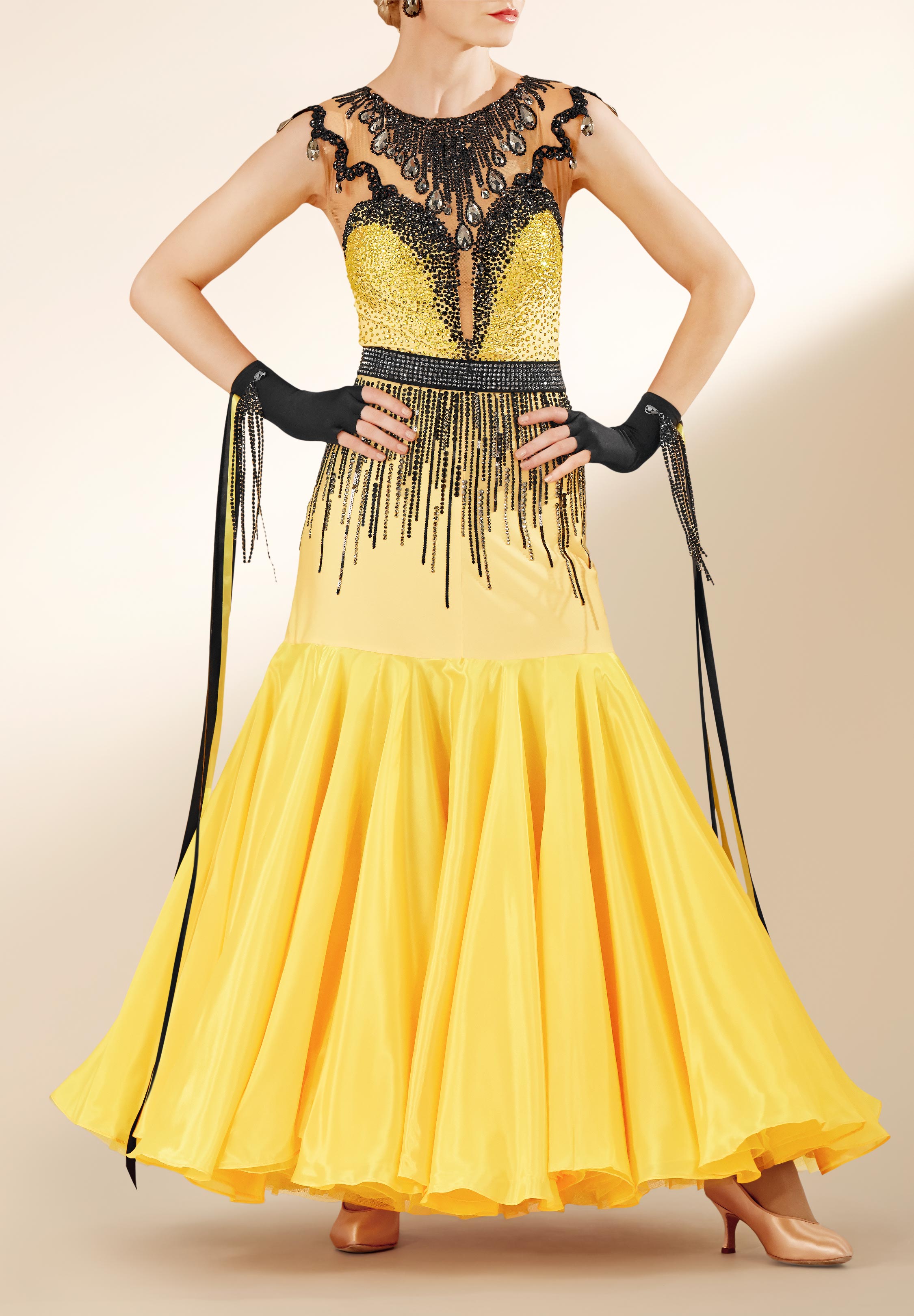 Cascading Crystal Sweetheart Ballroom Gown PC-WB19014