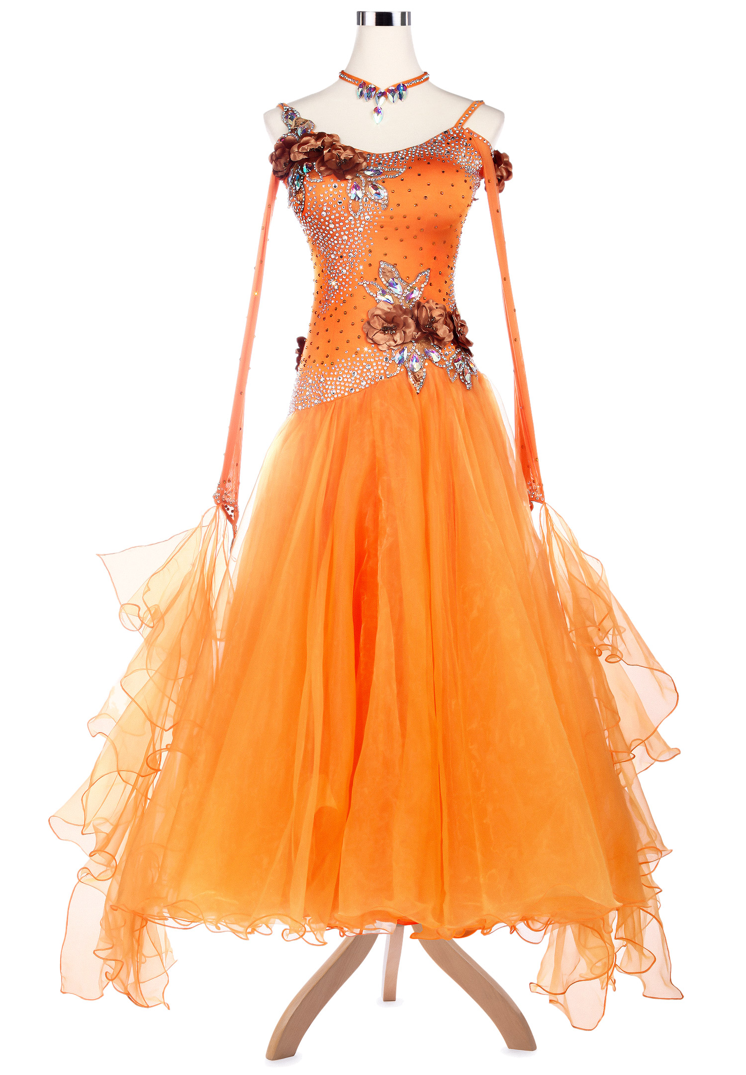 Classy Flower Cluster Ballroom Dance Competition Dress VN-A5187