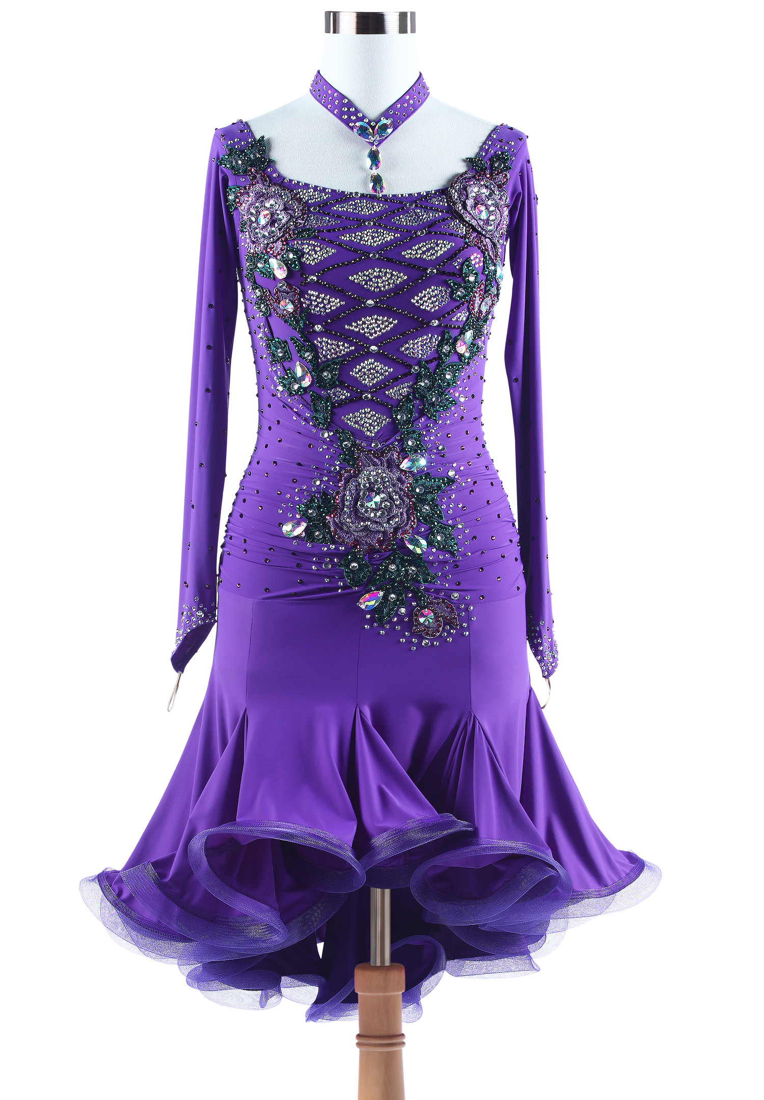 Crystal Argyle Latin Rhythm Dance Gown VN-L5277