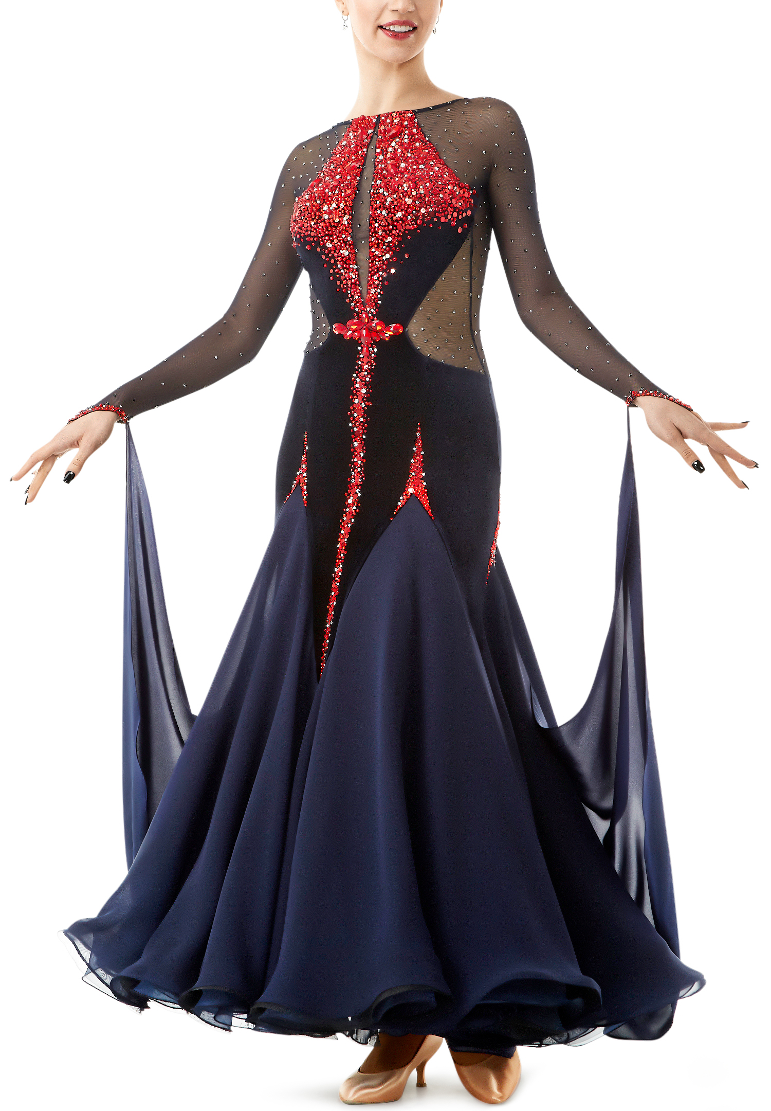 Crystal Bouquet Ballroom Competition Dress PC-WB18031