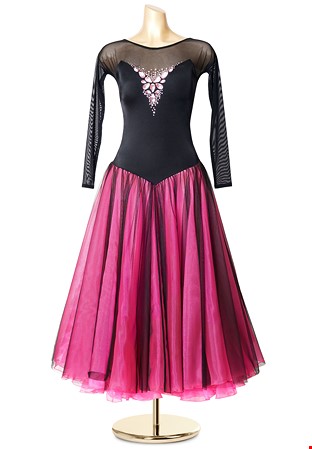 Crystal Heart Ballroom Dance Gown PCWB190409
