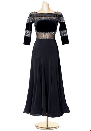 Crystal Horizontal Lined Dance Gown PCED19060