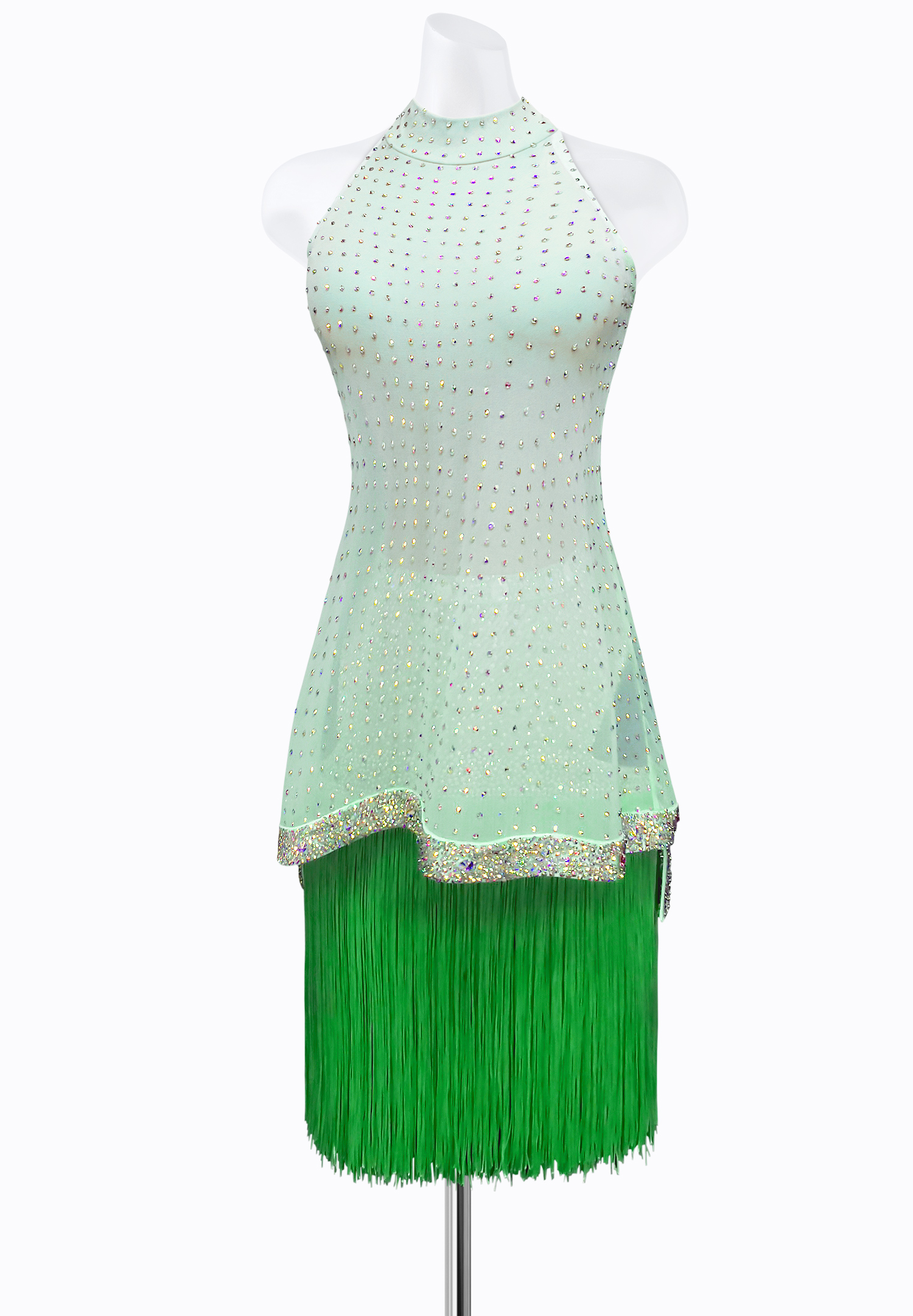 Crystal Overlay Latin Dress AM-L3416