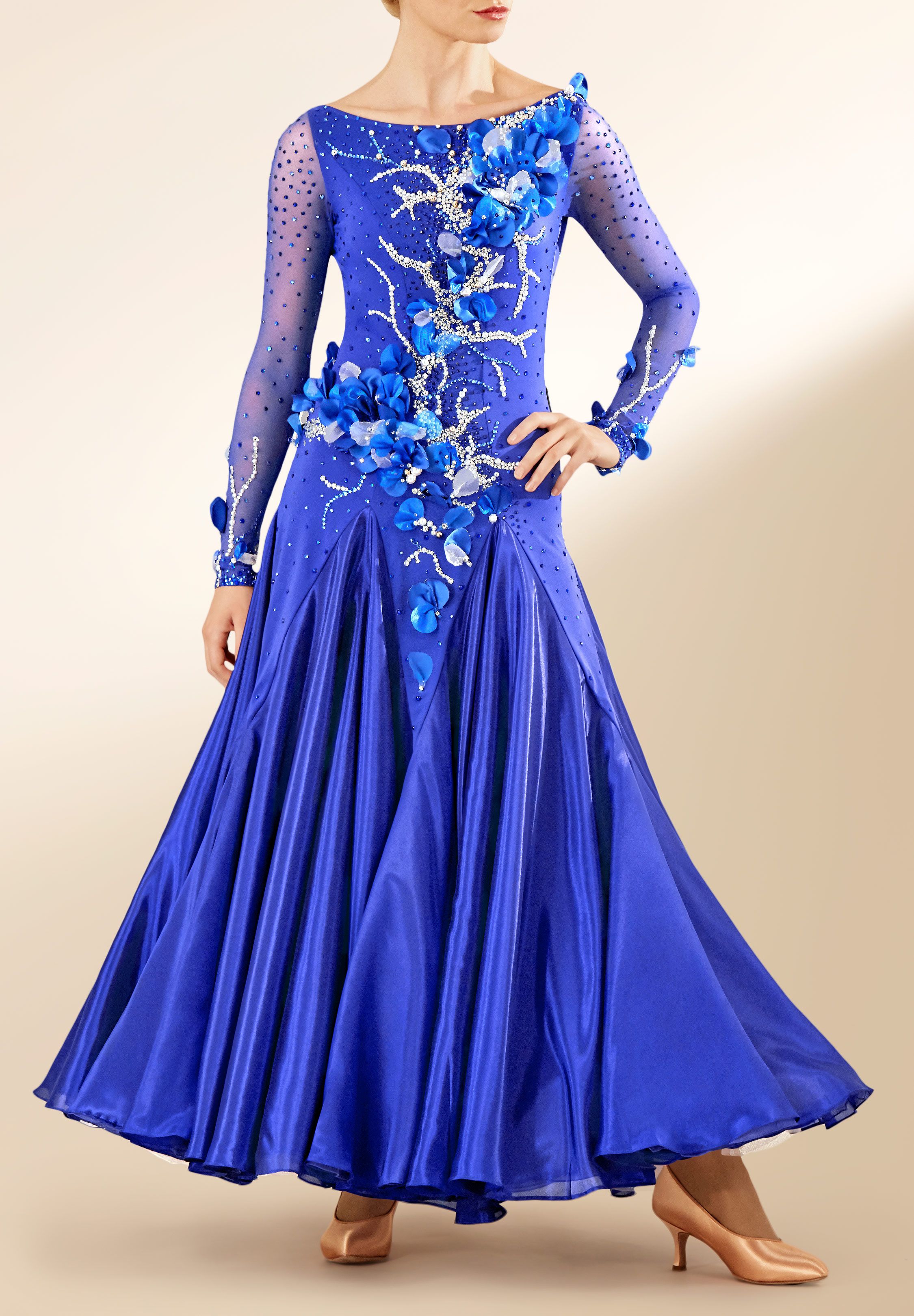 Crystal Petal Ballroom Competition Dress PC-WB19048