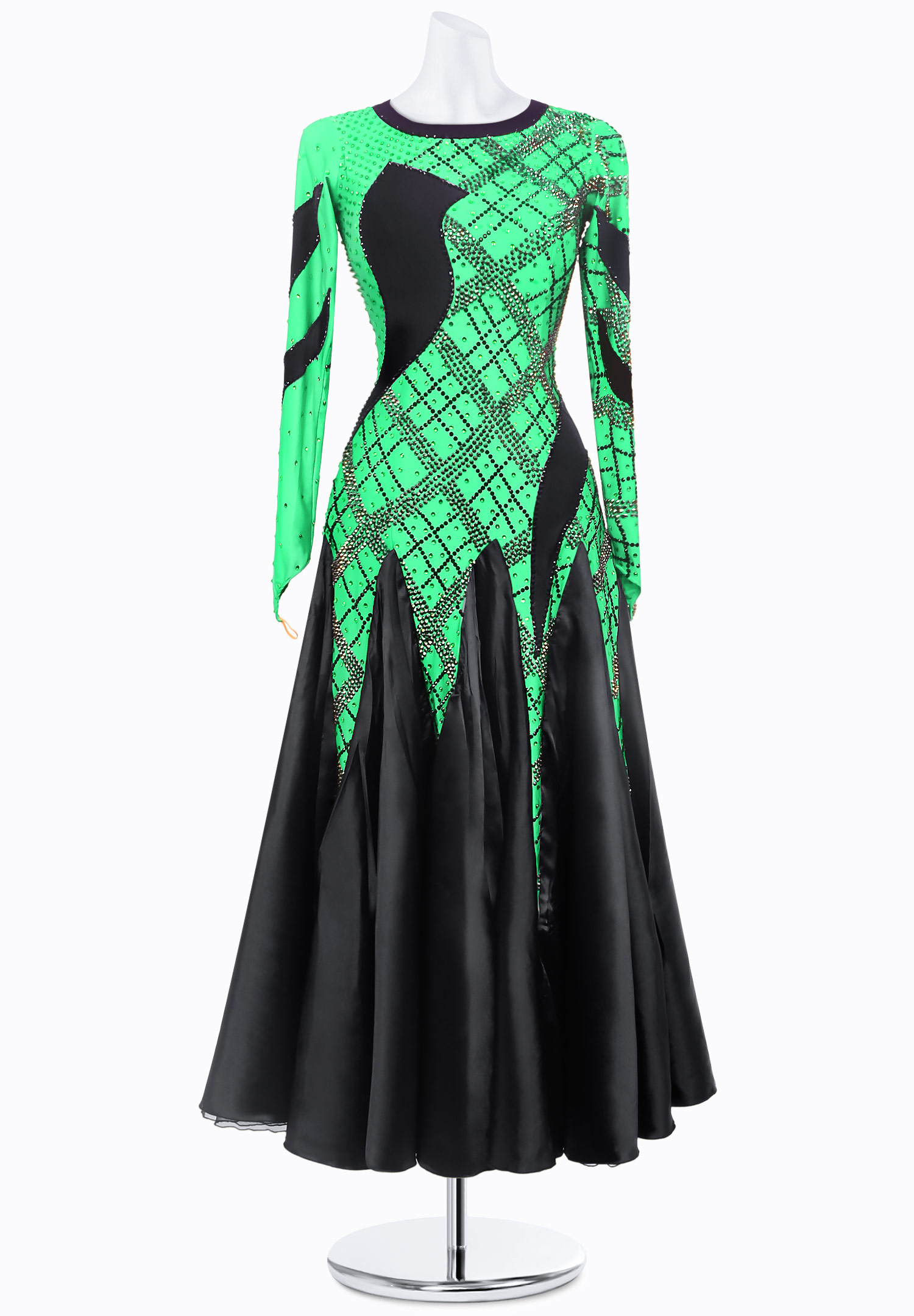 Crystal Plaid Smooth Gown JT-S3449