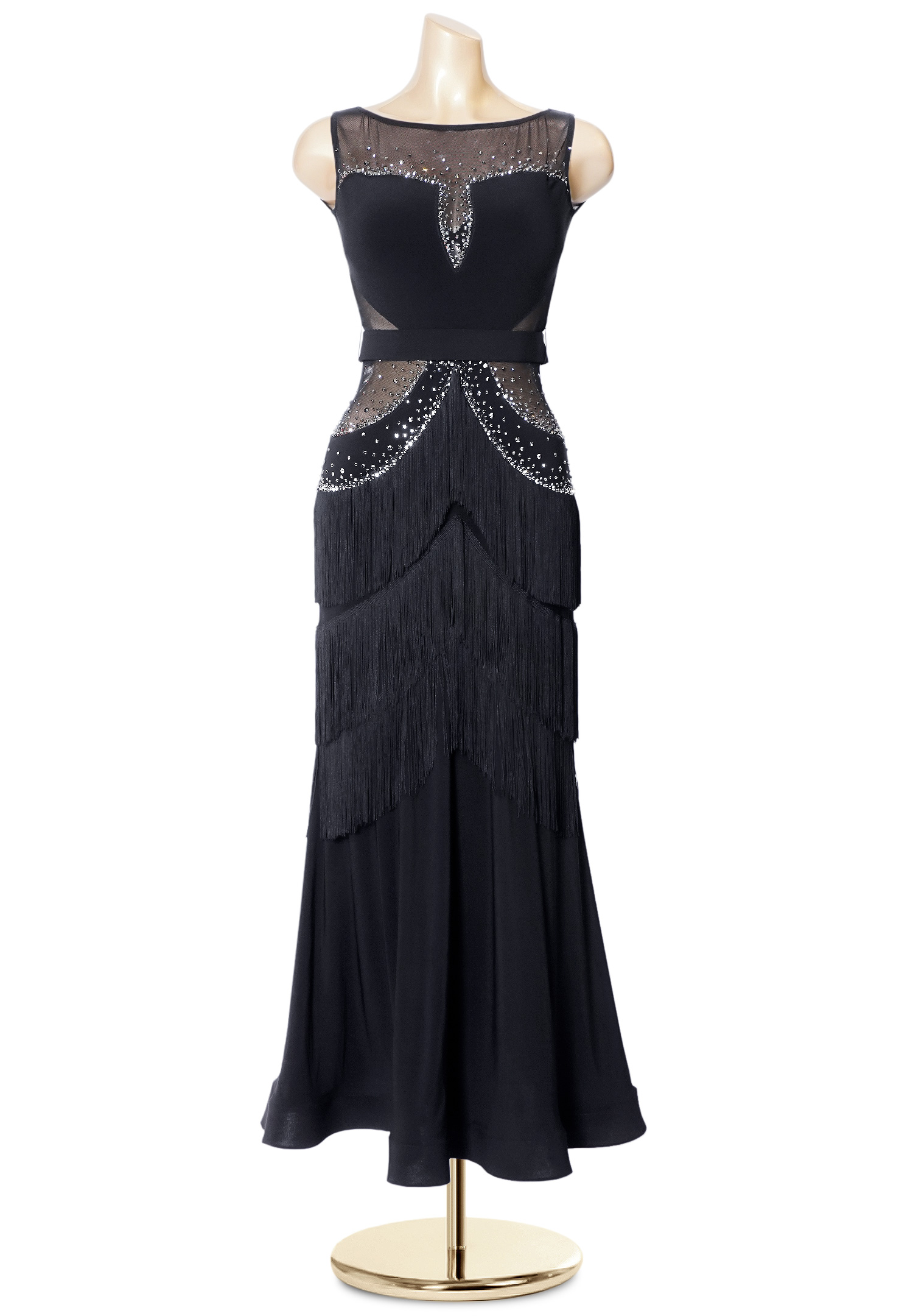 Crystallized Sleeveless Triple Fringe Dance Dress PC-ED190511