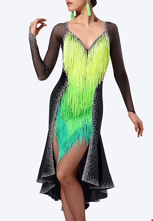 DSI Tropical Night Fringe Latin Dress