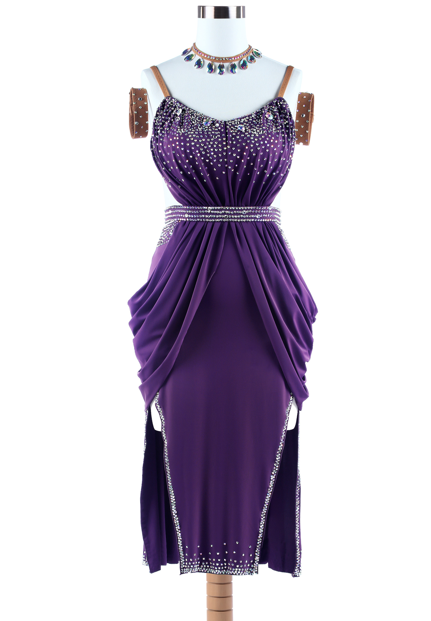 Dazzling Backless Crystal Latin Rhythm Dress VN-L5272
