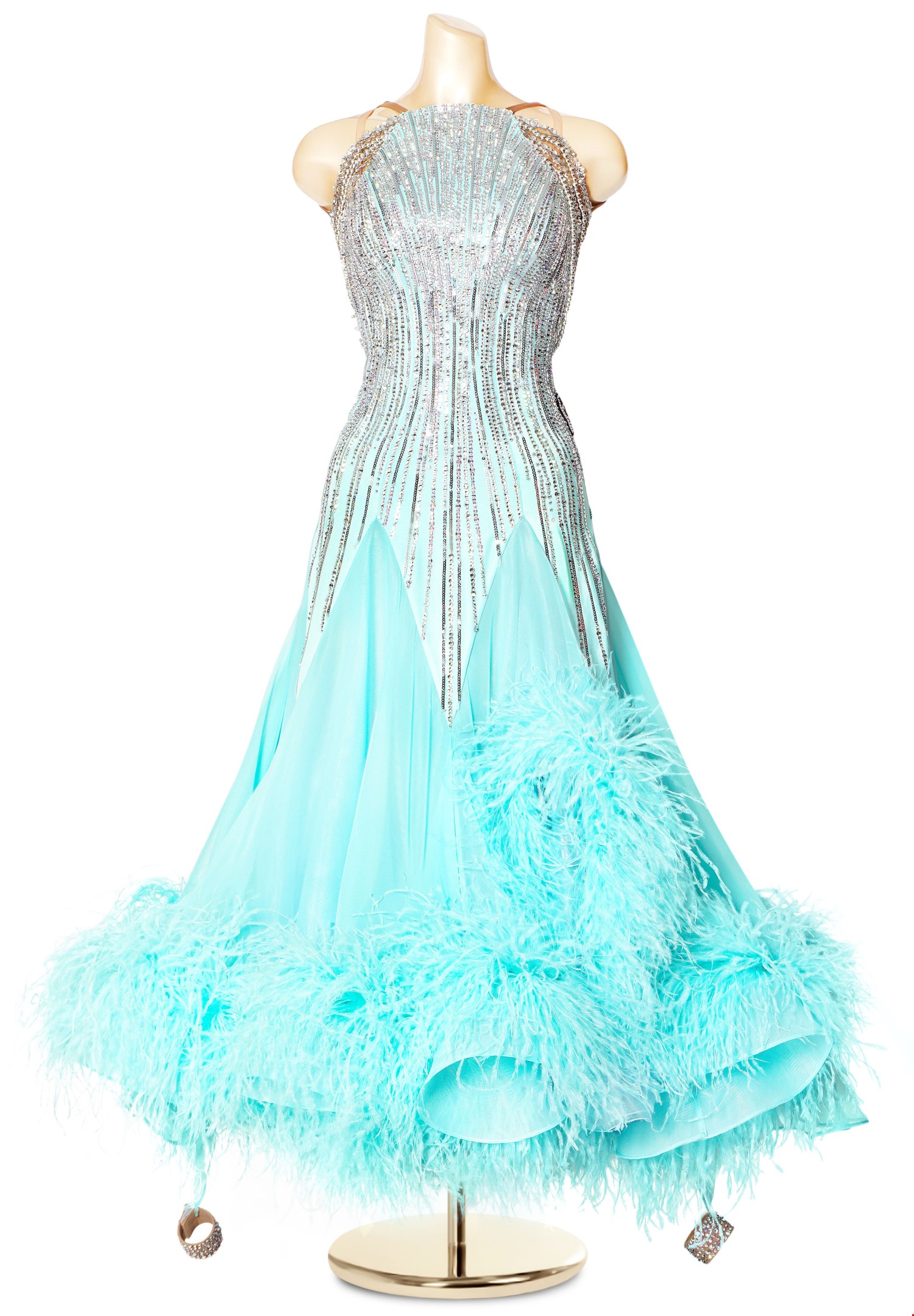 Queen Of The Ice Feathered Evening Dress – KCoutureBoutique