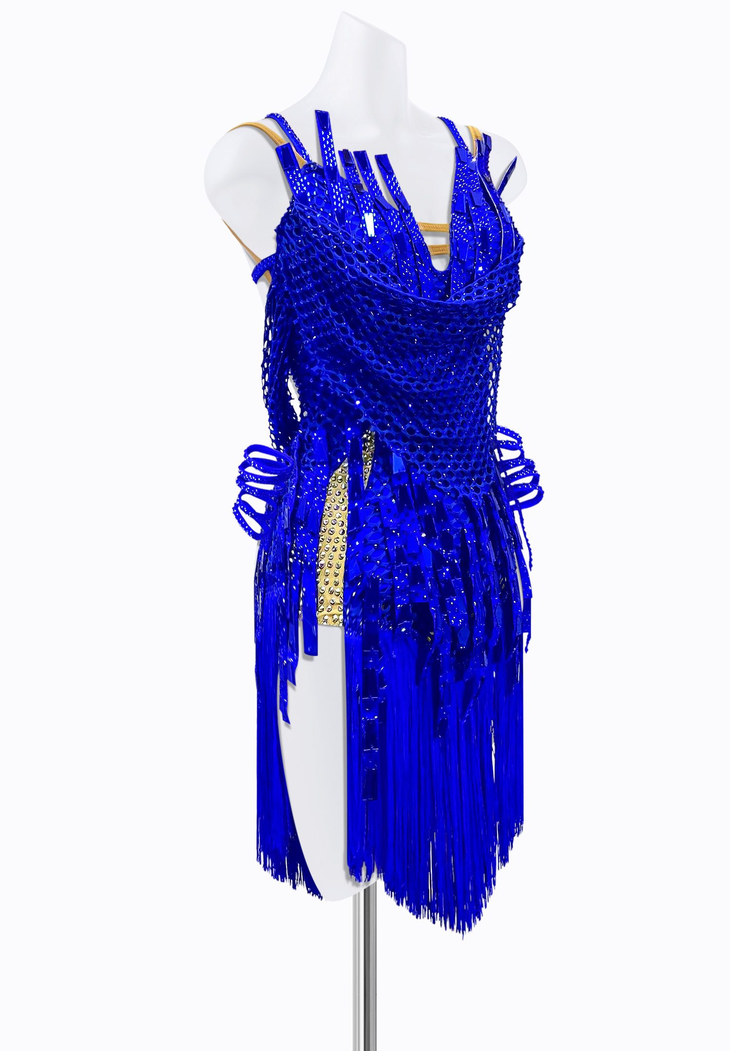 Draped Mesh Latin Dress JT-L2182