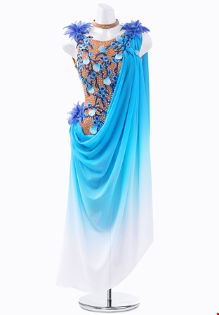 Draped Ombre Latin Dress JT-L2135