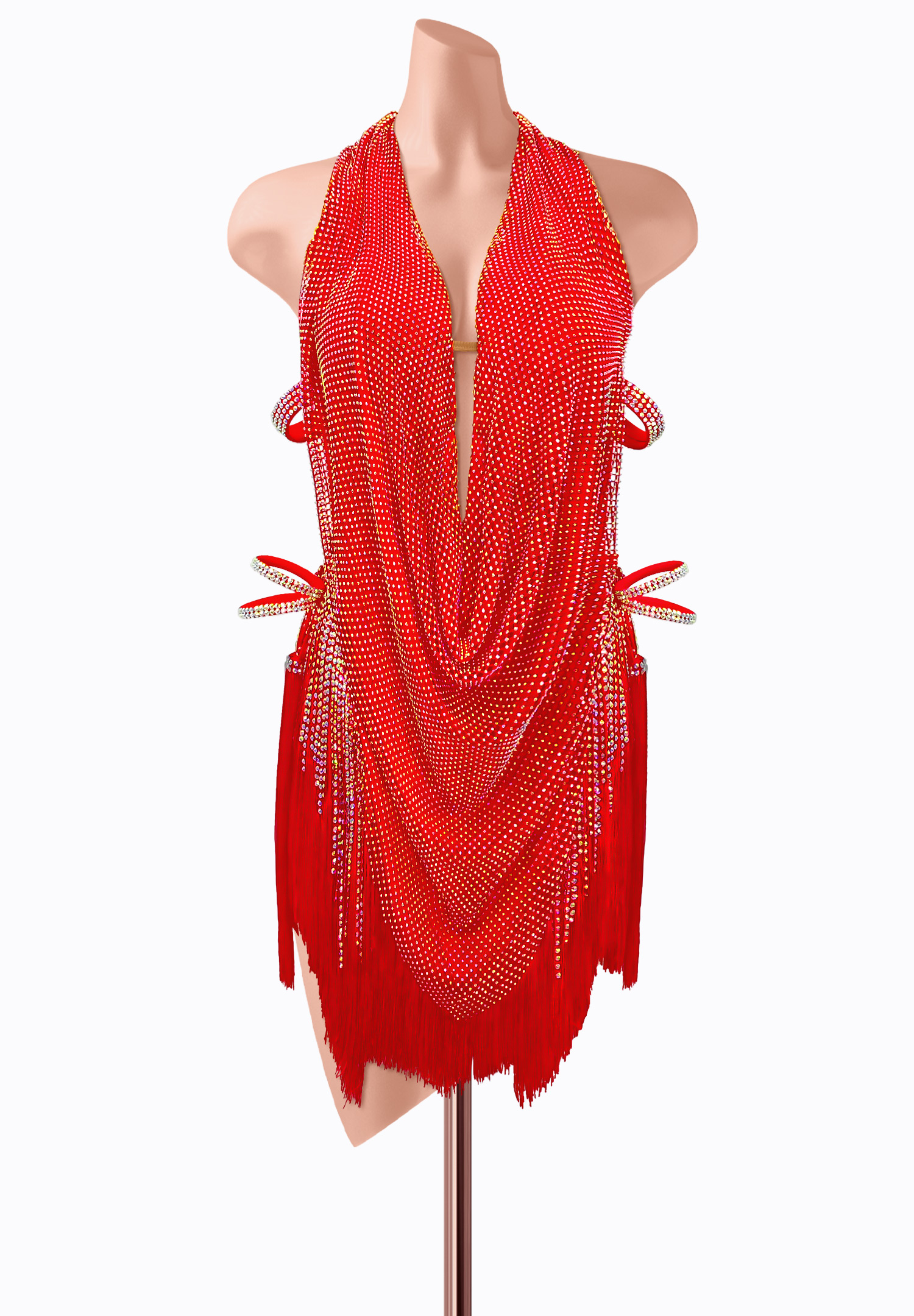 Draped Ruby Latin Dress AM-L3783