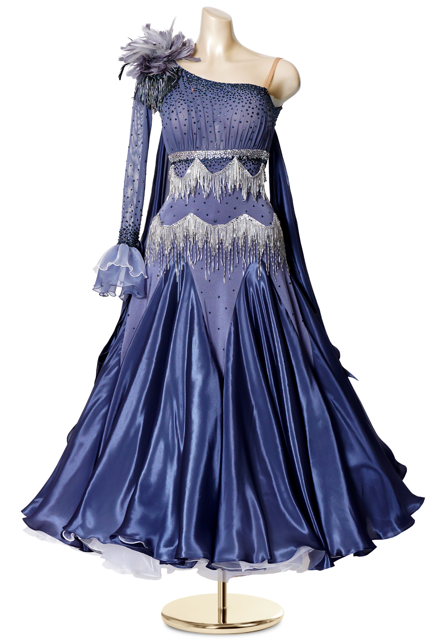 Dreamy Feather Flower Single Shoulder Dance Gown PC-WB19004