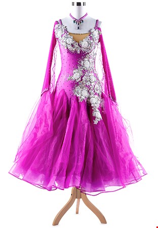 Elaborate Blossom Ballroom Competition Dress A5367