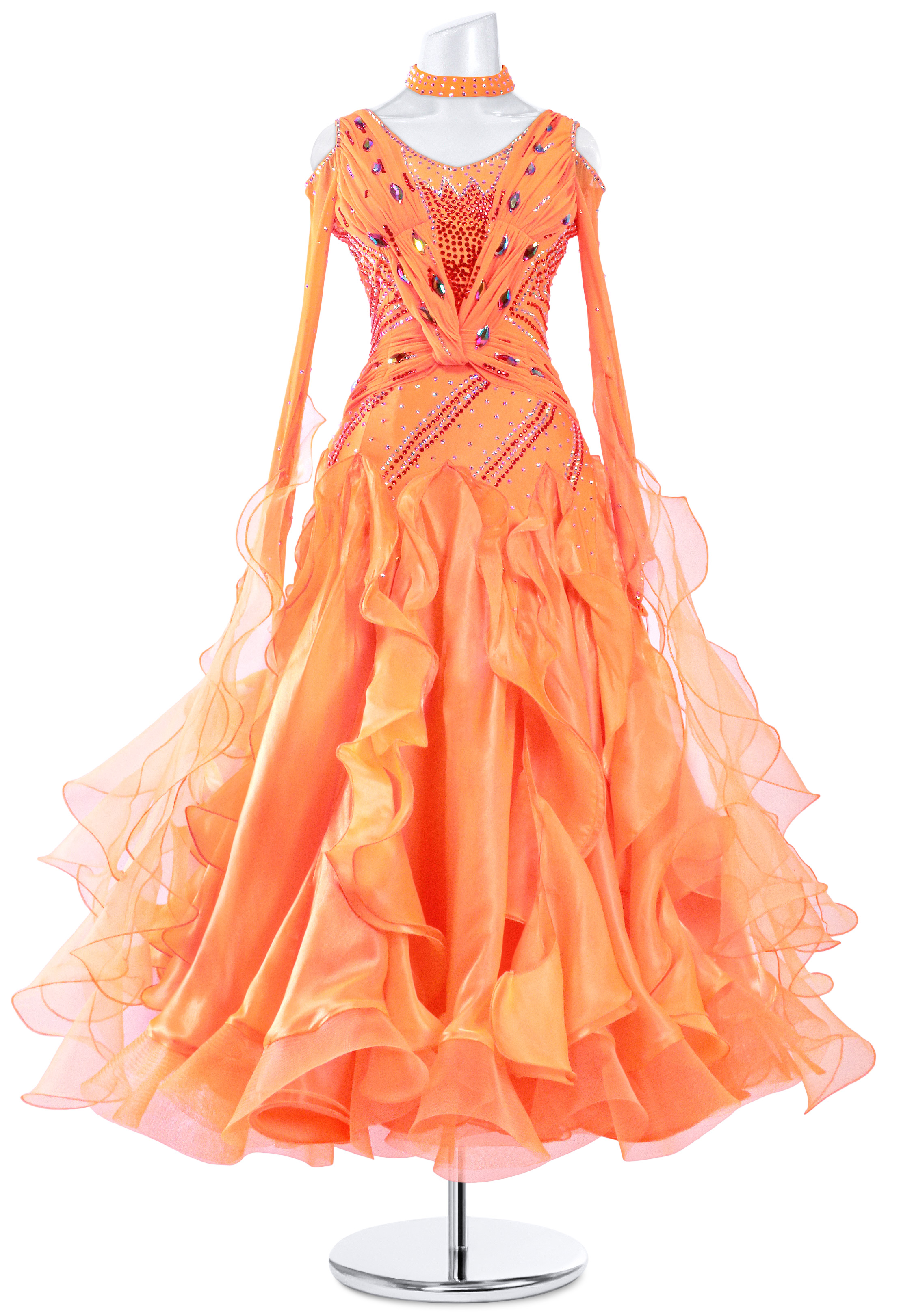 Elated Victory Frilly Skirt Ballroom Dress MQ-B214