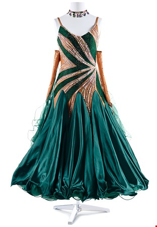 Elegant Bejeweled Smooth Ballroom Dress A5395
