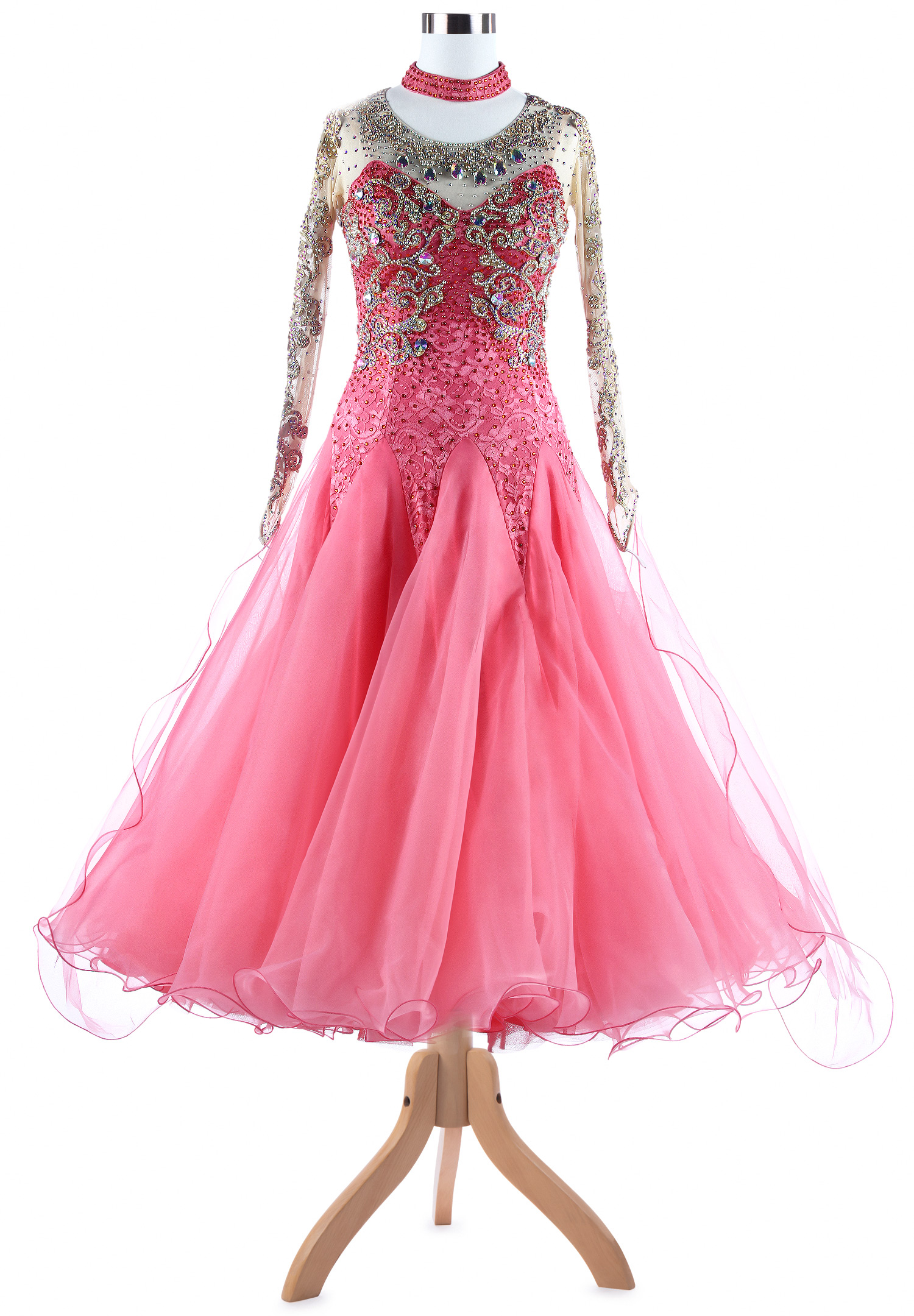 Enchanting Floral Lace Ballroom Dance Gown A5341 | International Ballroom