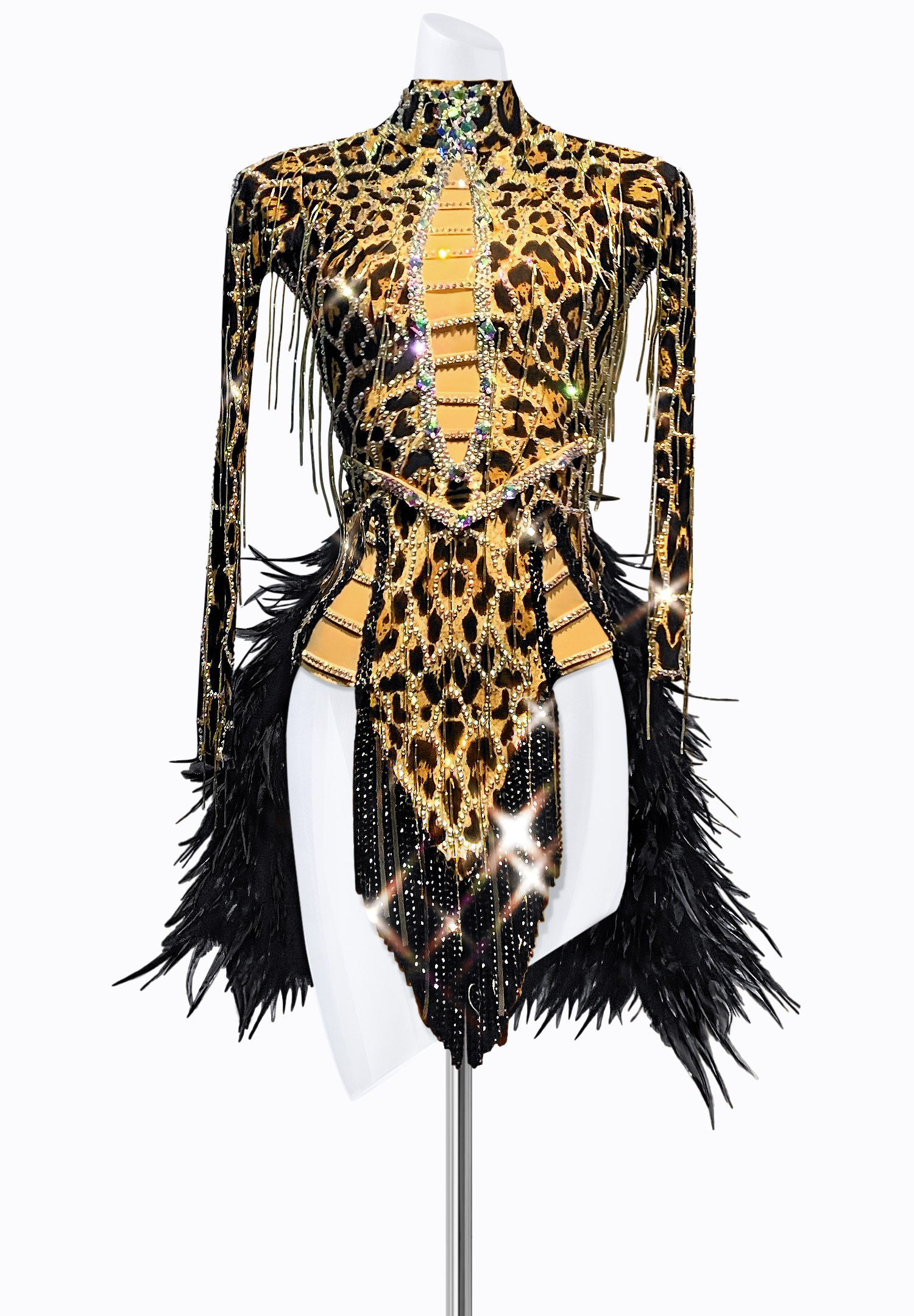 Exotic Feather Latin Dress PR-L215023