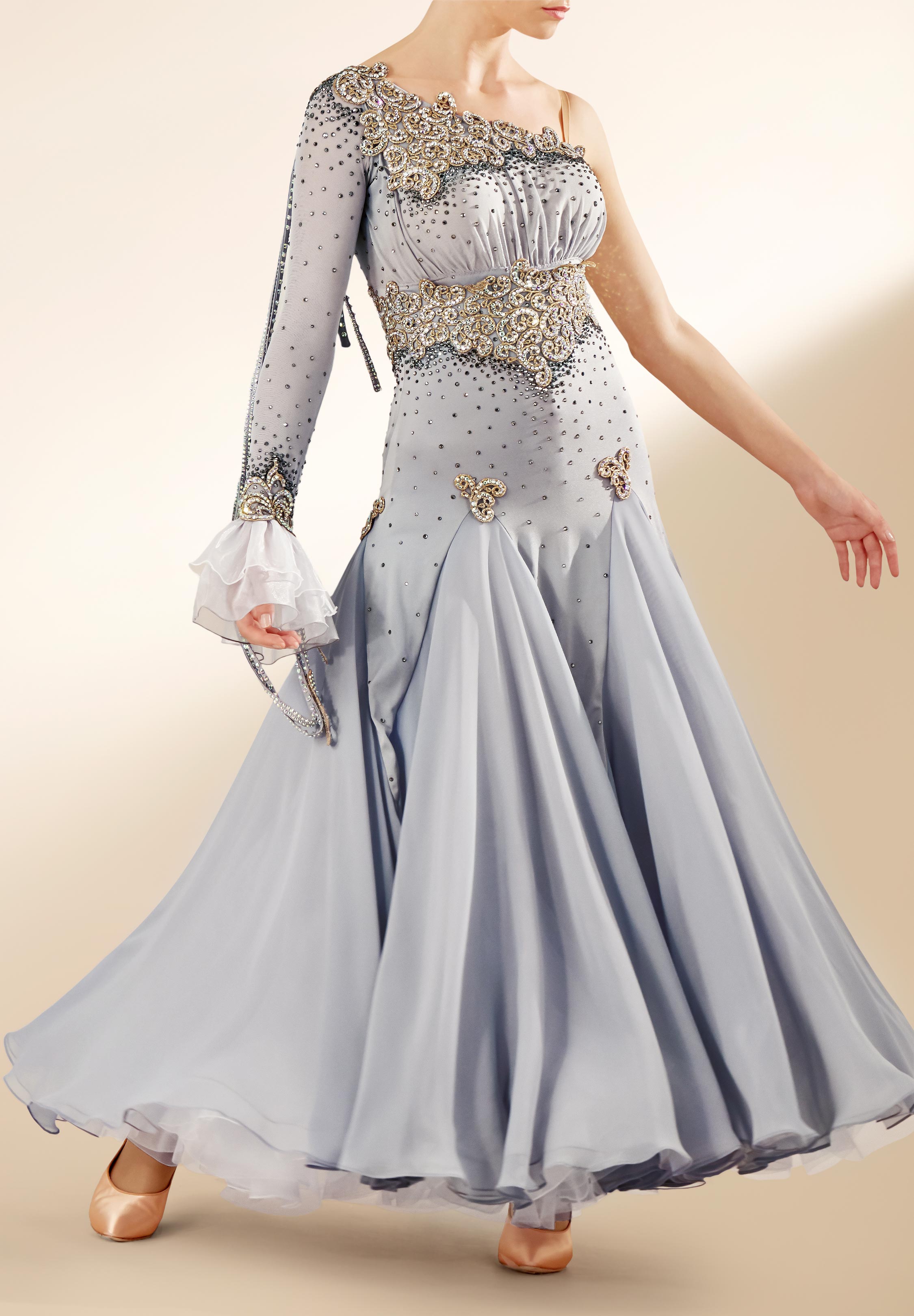 Fairy Goddess Asymmetric Ballroom Stage Gown PC-WB19056