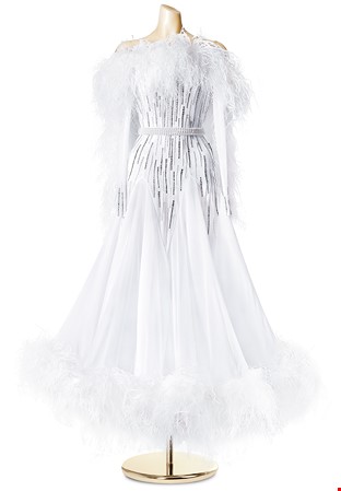 Feather Angel Full Skirt Ballroom Dress PCWB19151