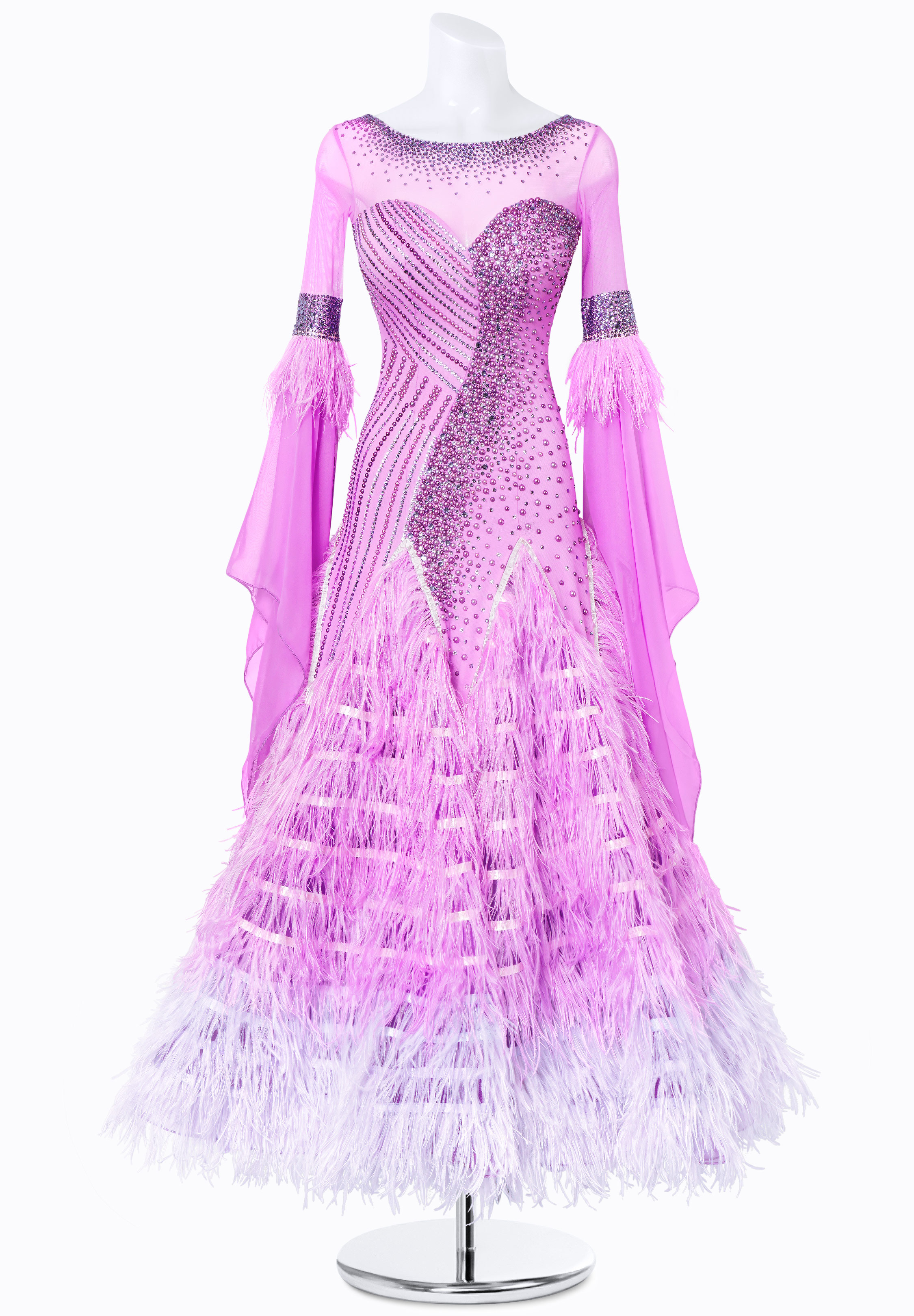 Feather Frill Ballroom Gown MF-B0266