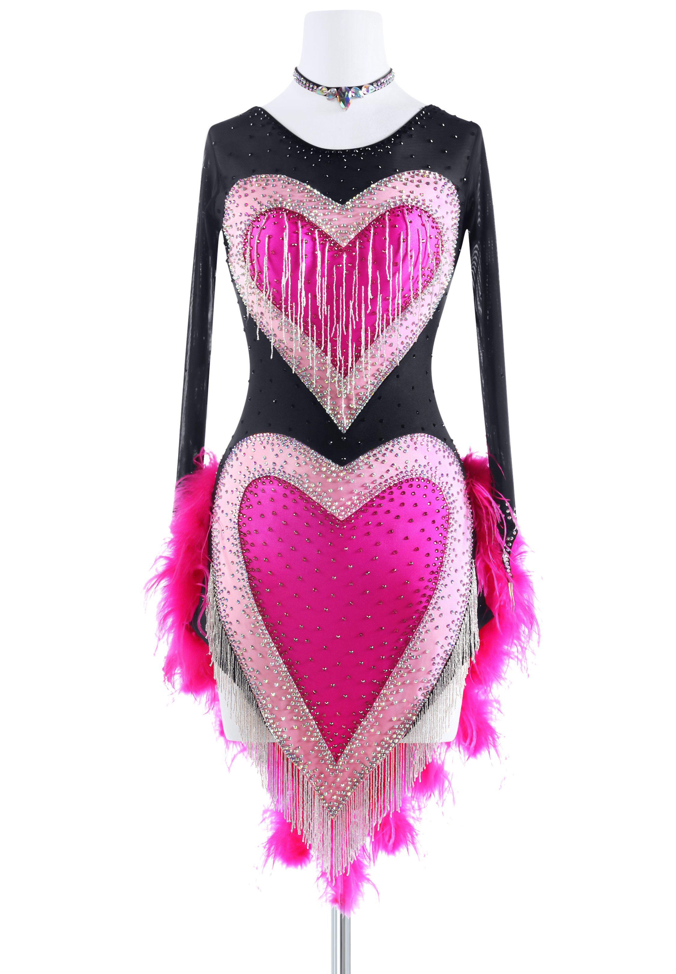 Feather Heart Latin Dress BA-VSL035